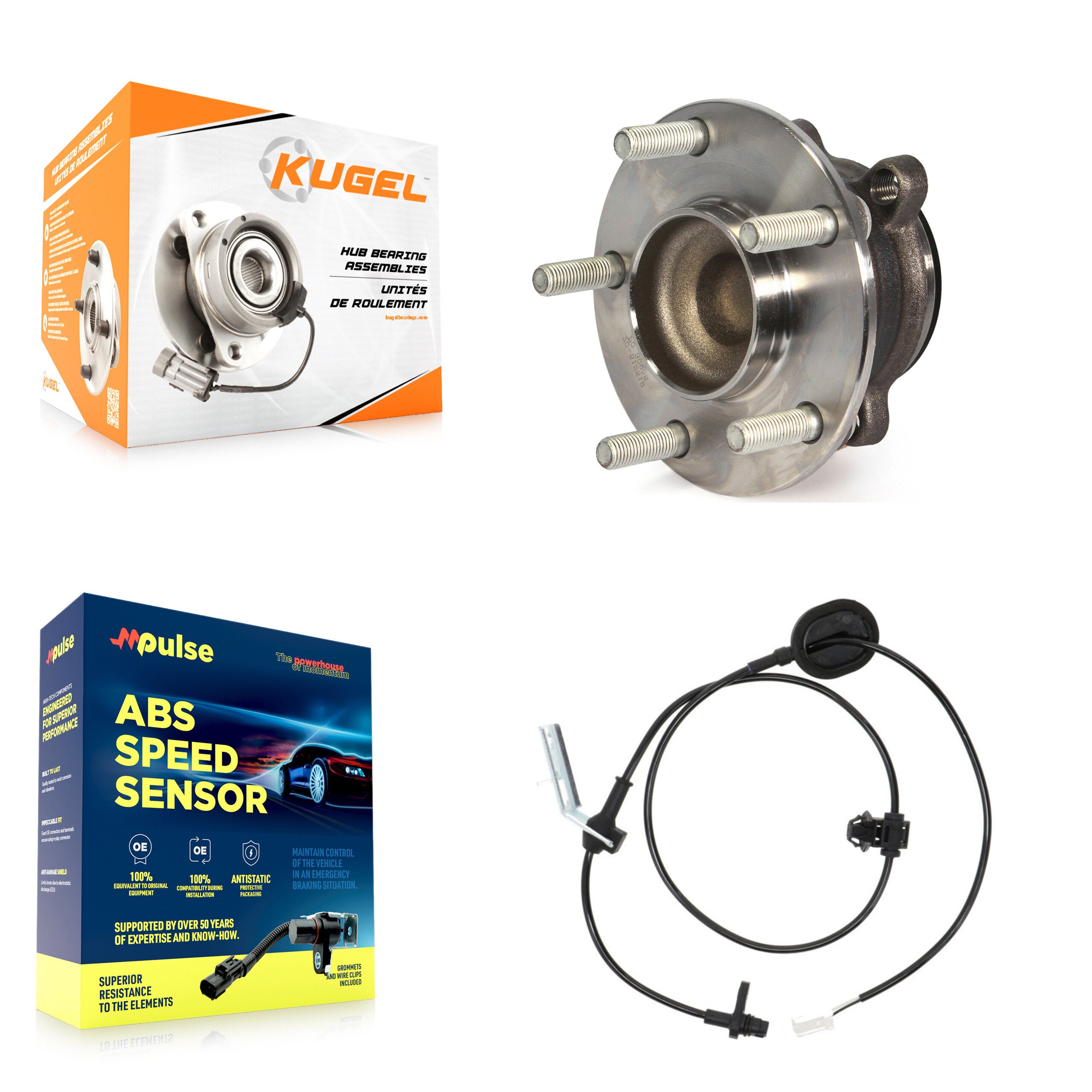 Rear Wheel Hub Bearing & Sensor Kit For 14-17 Mazda 6 2.5L with 4-Wheel ABS Harness K7S-101527