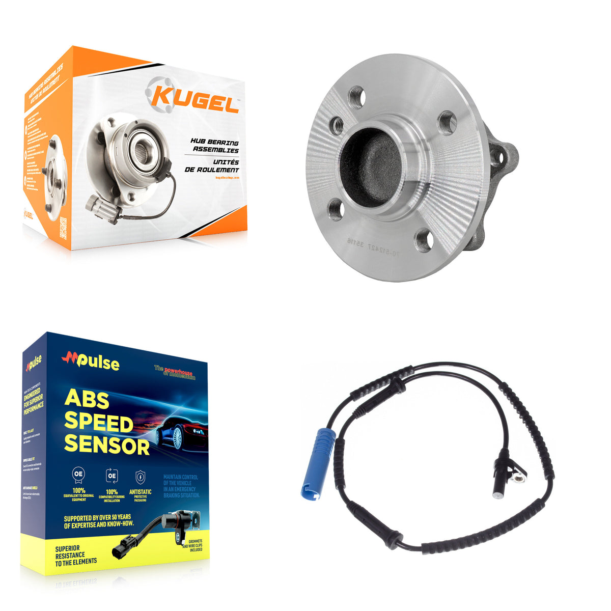 Rear Wheel Hub Bearing ABS Sensor Kit For Mini Cooper 1.6L with 4-Wheel Harness K7S-101545