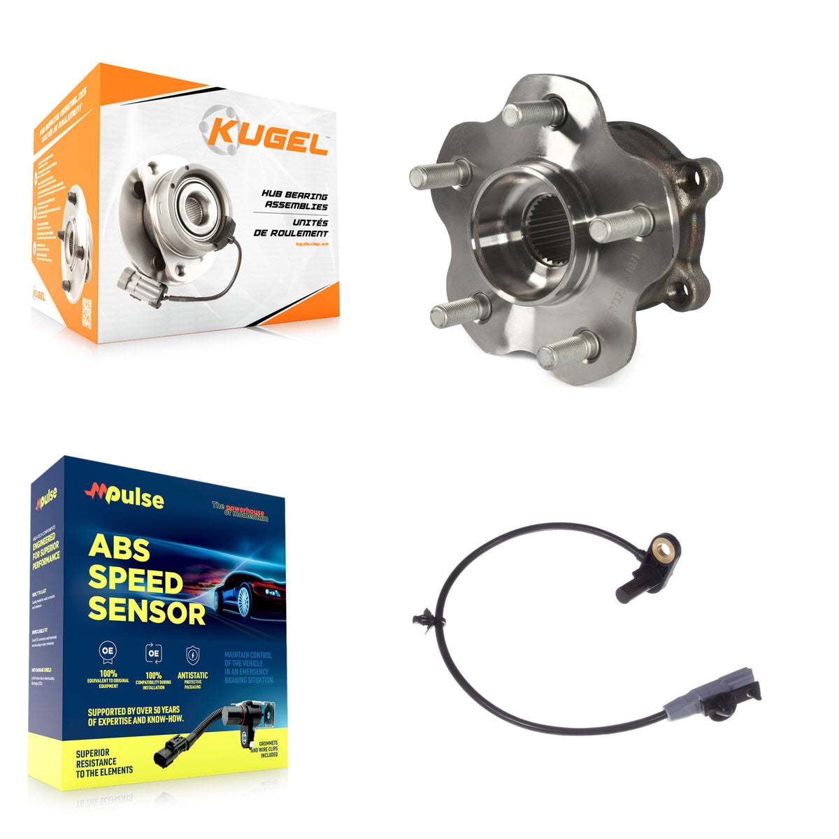 Rear Wheel Hub Bearing And ABS Sensor Kit For 2011 INFINITI FX35 with Harness K7S-101606