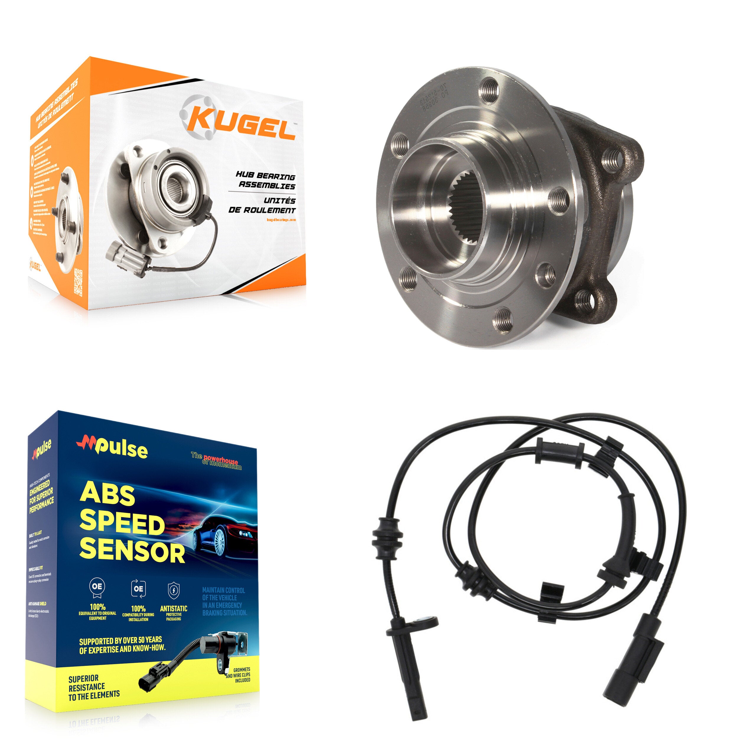Rear Wheel Hub Bearing & ABS Sensor Kit For Jeep Cherokee AWD with 2.4L 3.2L 4-Wheel K7S-101665