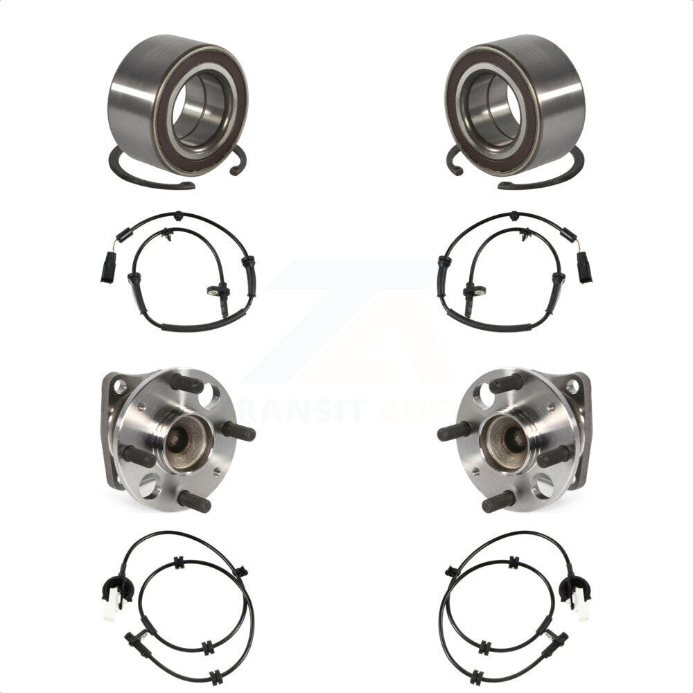 Front Rear Wheel Bearing Sensor Kit For 11-14 Mazda 2 1.5L with 4-Wheel ABS Harness K7S-101762