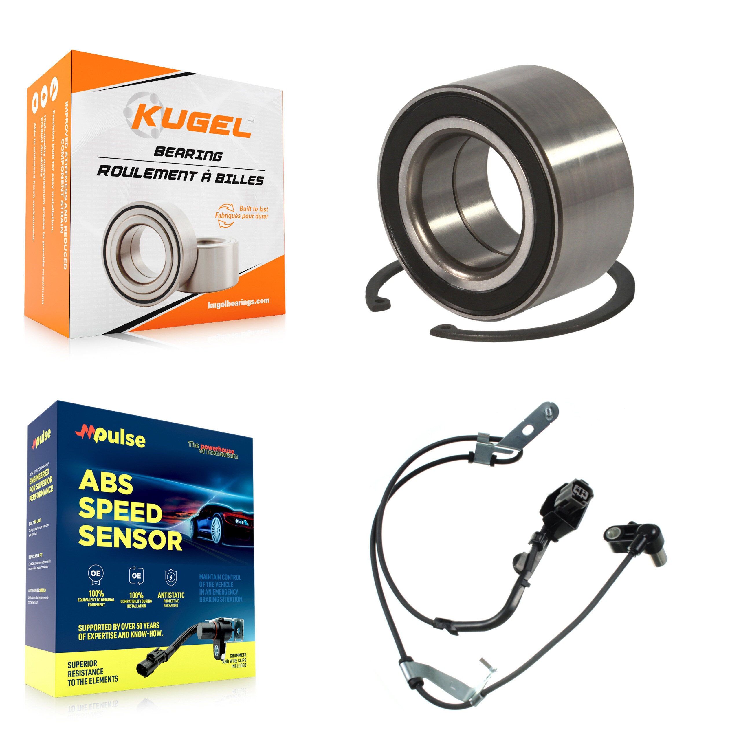 Front Wheel Bearing Sensor Kit For Mazda 6 Mazdaspeed with 2.3L 4-Wheel ABS Harness K7S-102115