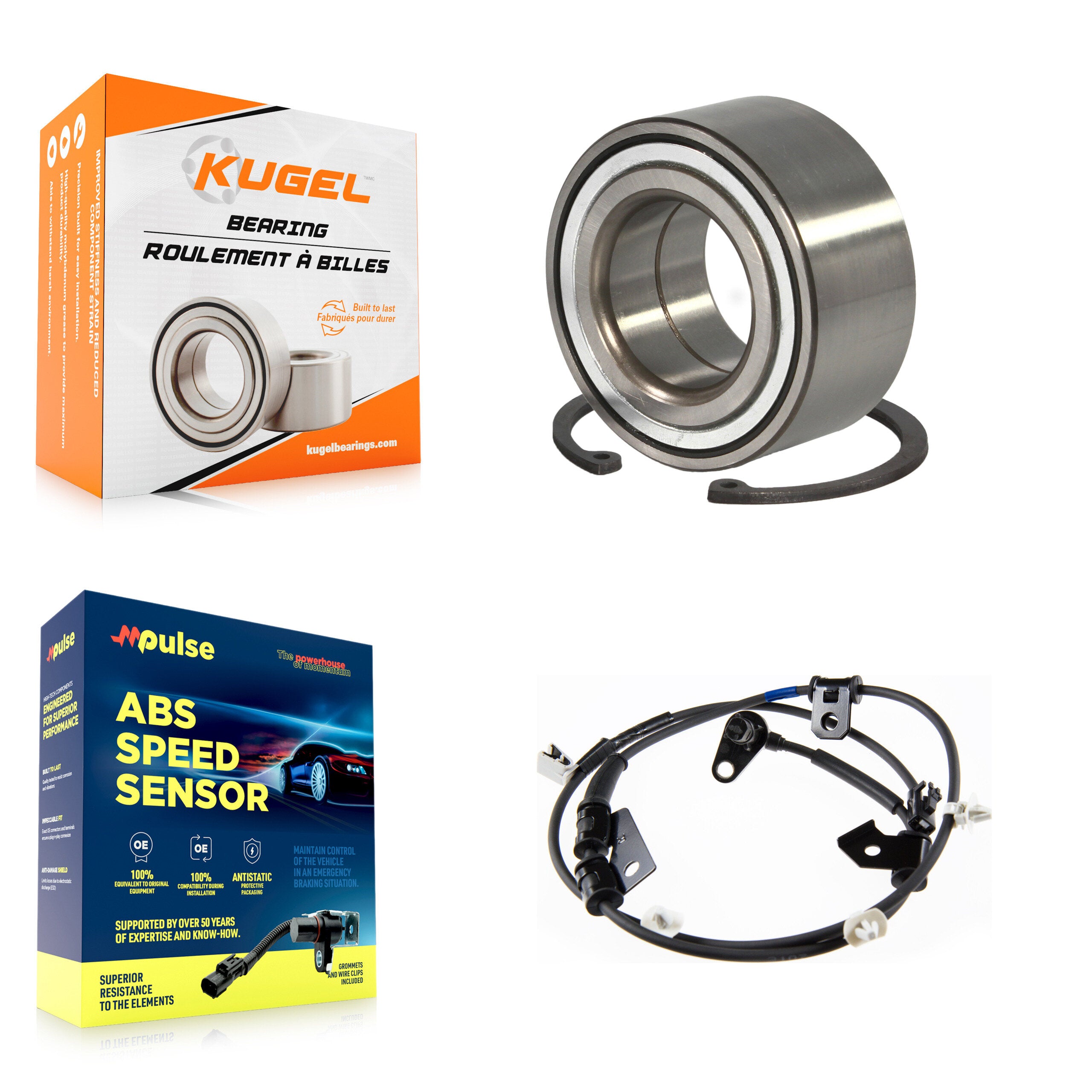 Front Wheel Bearing ABS Sensor Kit For Hyundai Tiburon 2.0L with 4-Wheel Harness K7S-102133