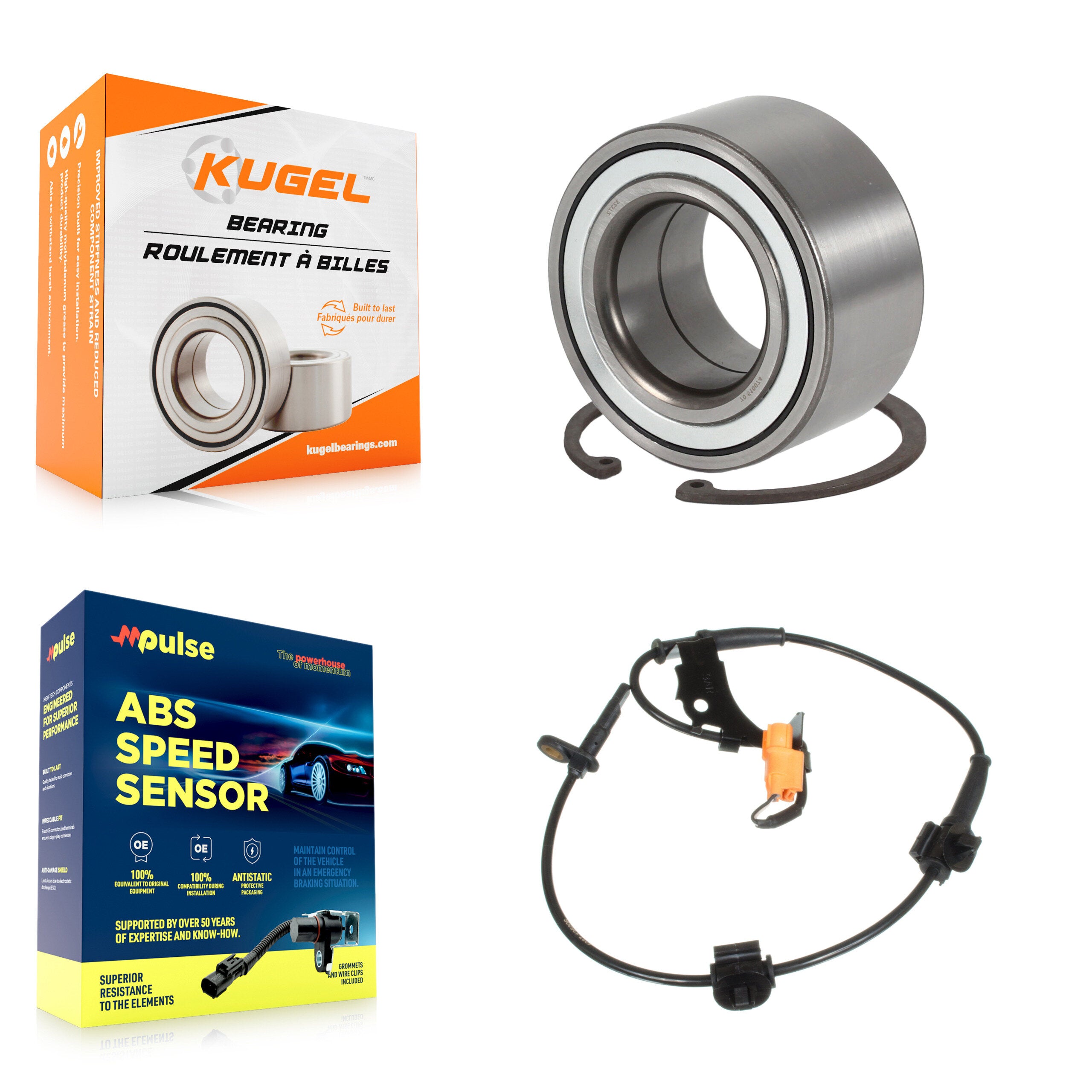 Front Wheel Bearing & Sensor Kit For Honda Element EX with 2.4L 4-Wheel ABS Harness K7S-102151