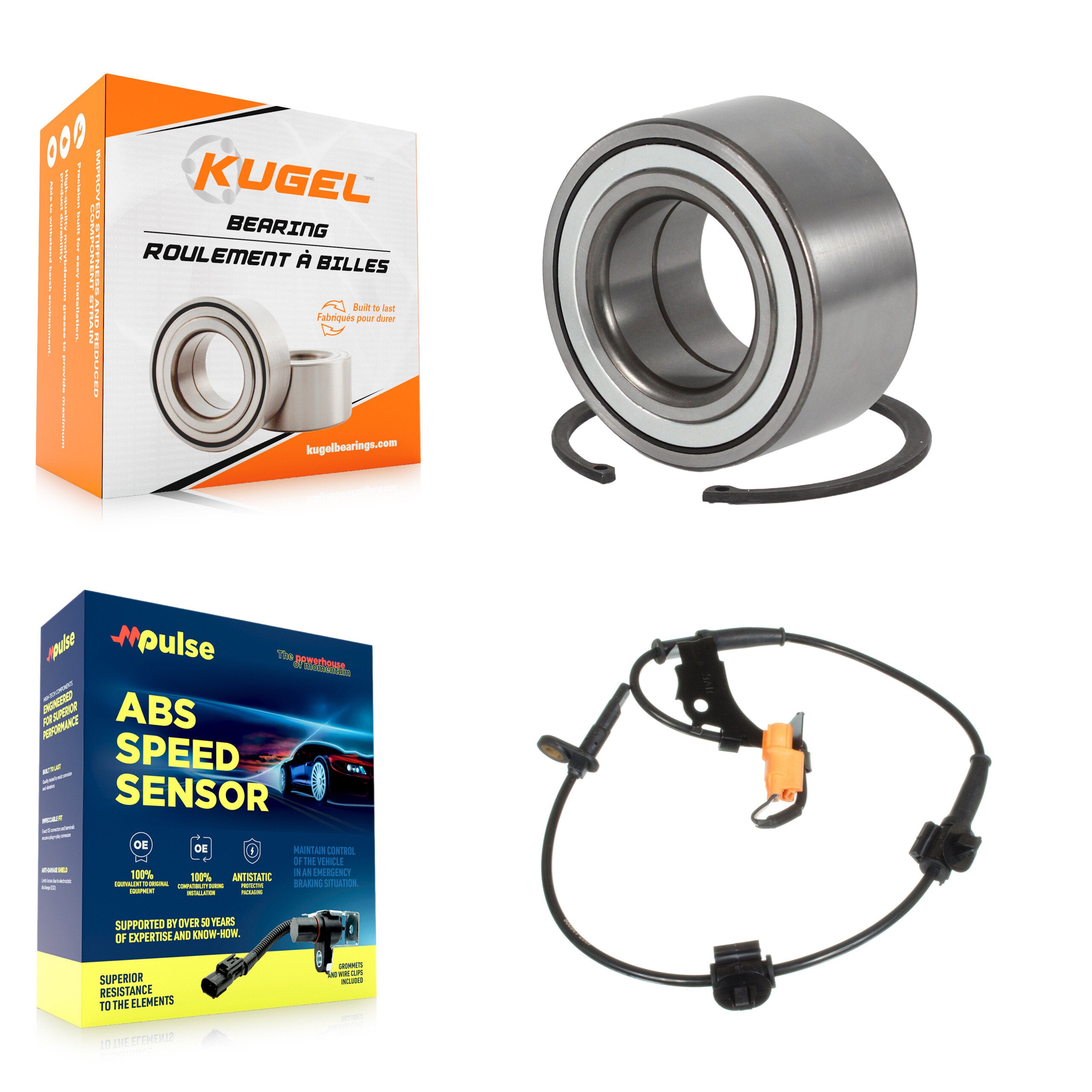 Front Wheel Bearing Sensor Kit For 04 Honda Element LX with 2.4L 4-Wheel ABS Harness K7S-102168