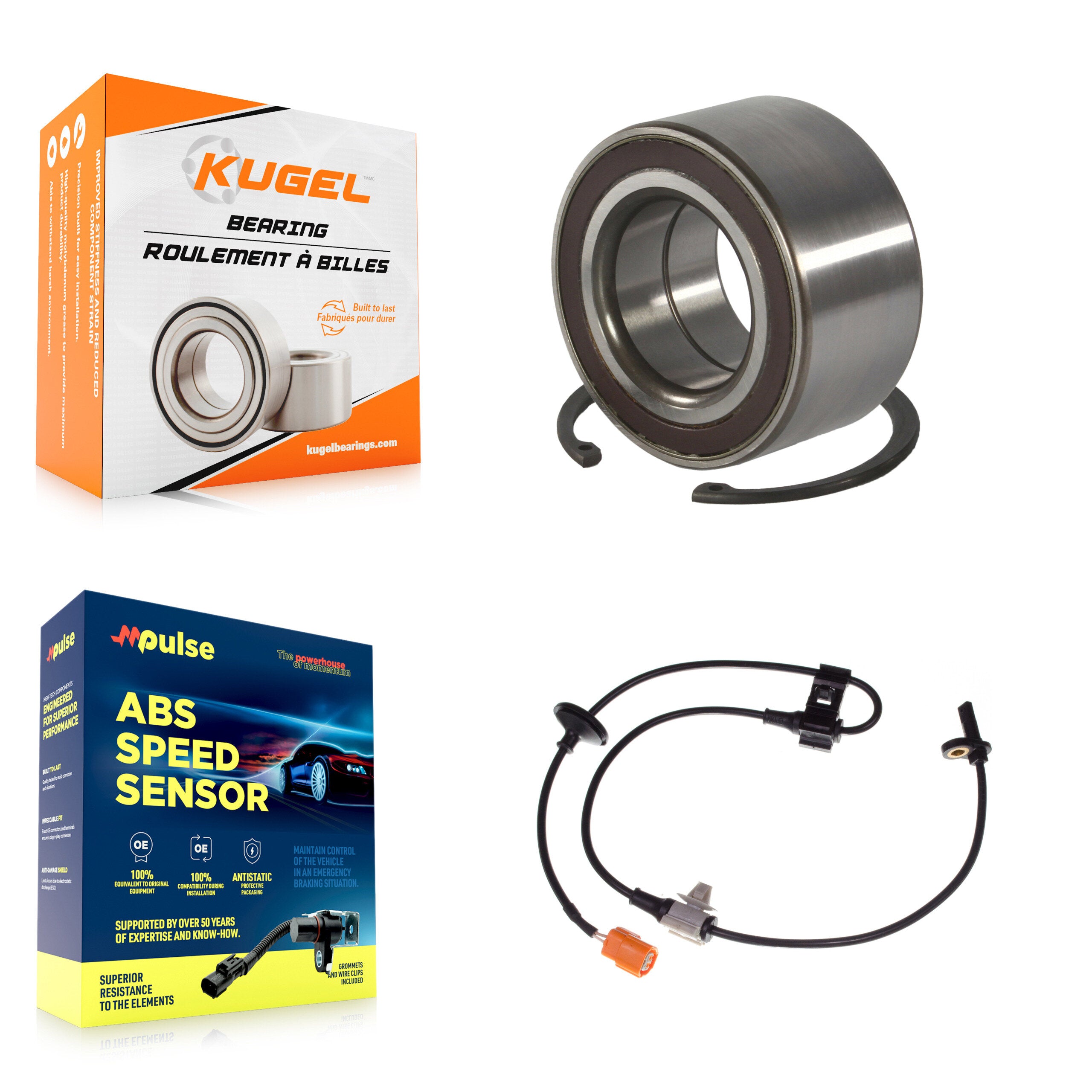 Front Wheel Bearing Sensor Kit For 05-06 Honda Odyssey 3.5L with 4-Wheel ABS Harness K7S-102193