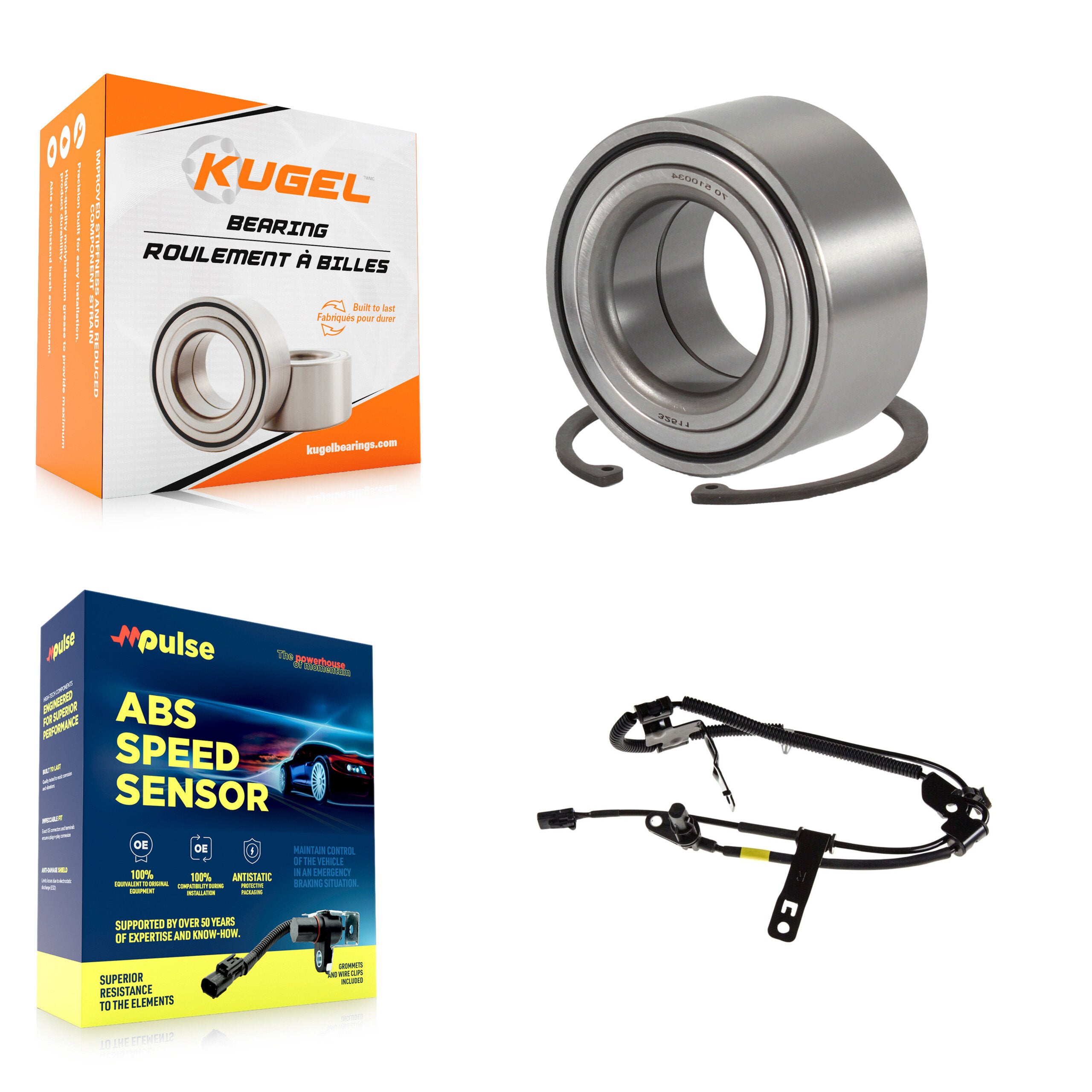Front Wheel Bearing ABS Sensor Kit For Kia Rondo 2.4L 2.7L with 4-Wheel Harness K7S-102207