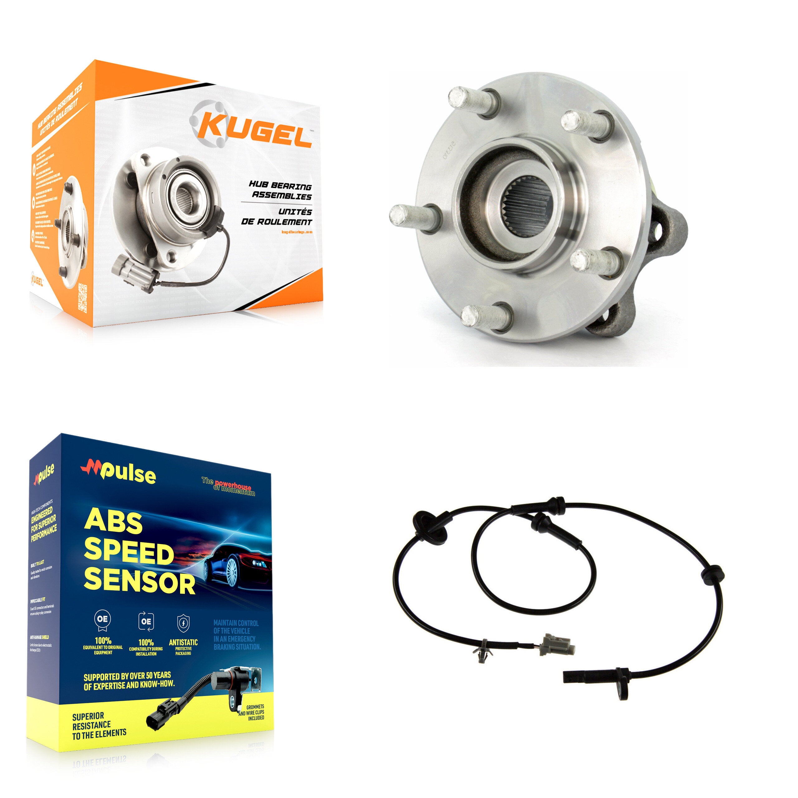 Front Wheel Hub Bearing & ABS Sensor Kit For 2004-2009 Nissan Quest 3.5L with 4-Wheel K7S-102243