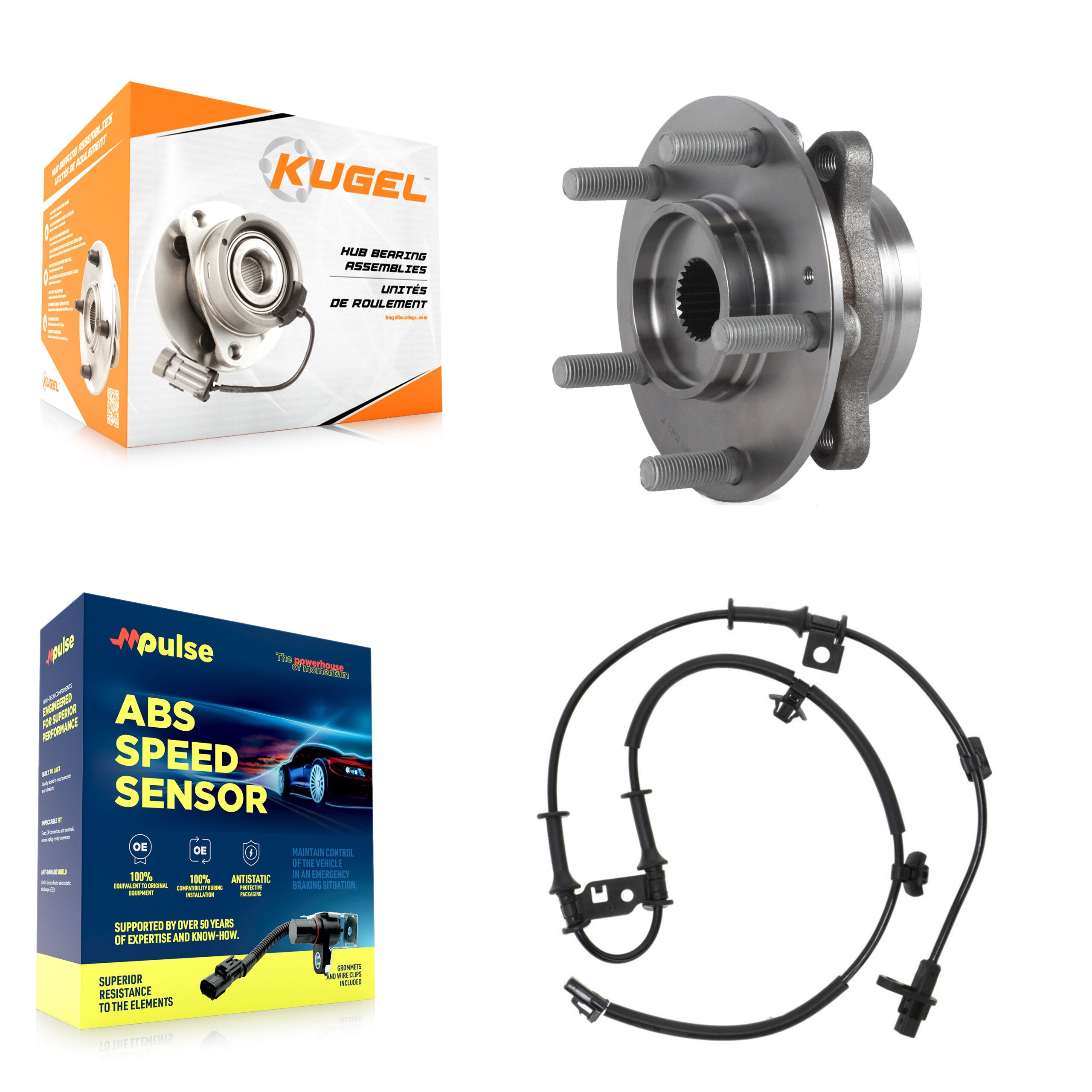 Front Wheel Hub Bearing ABS Sensor Kit For 2017 Hyundai Elantra GT 2.0L with 4-Wheel K7S-102282