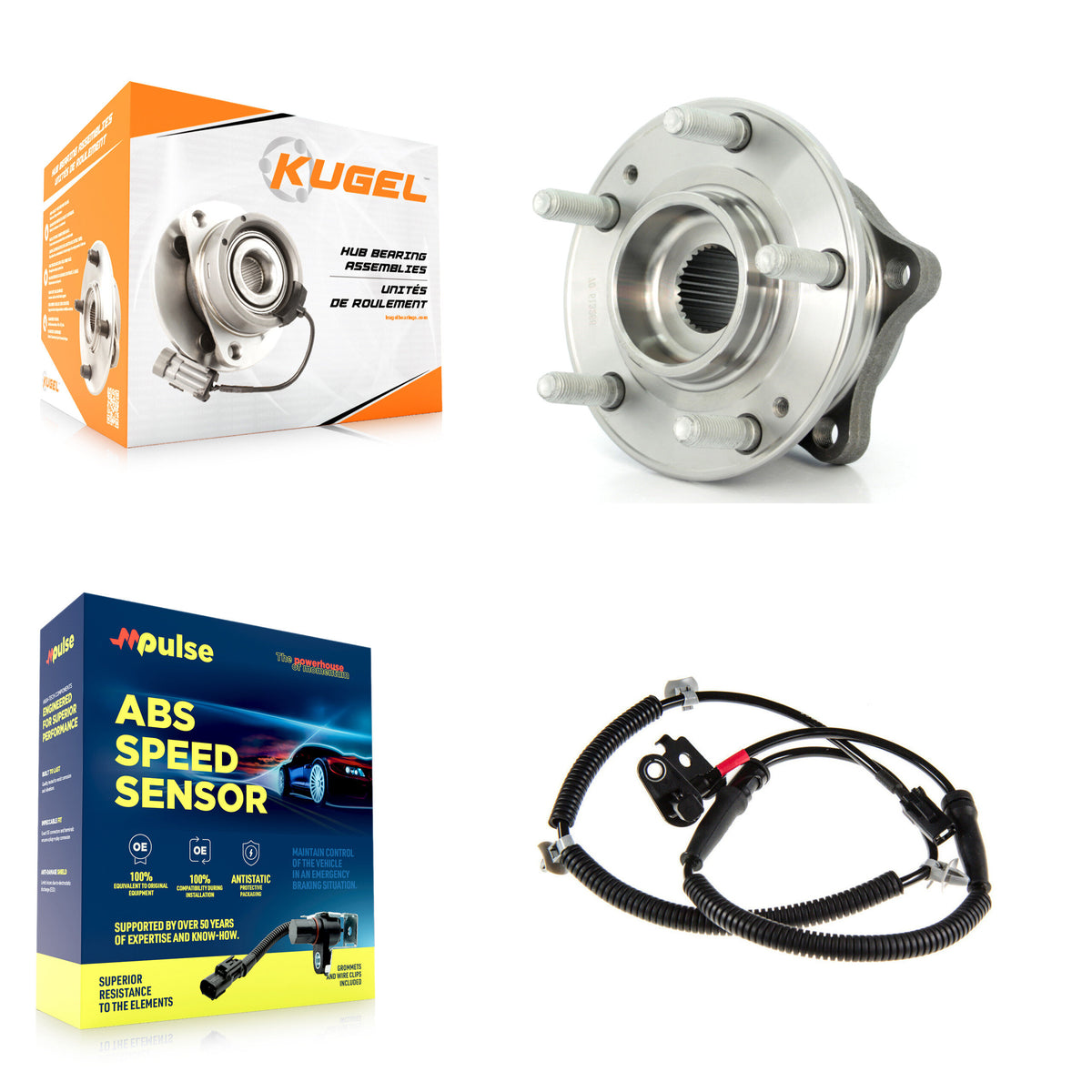 Front Wheel Hub Bearing Sensor Kit For 07-09 Hyundai Santa Fe 3.3L/2.7L with 4-Wheel ABS K7S-102294