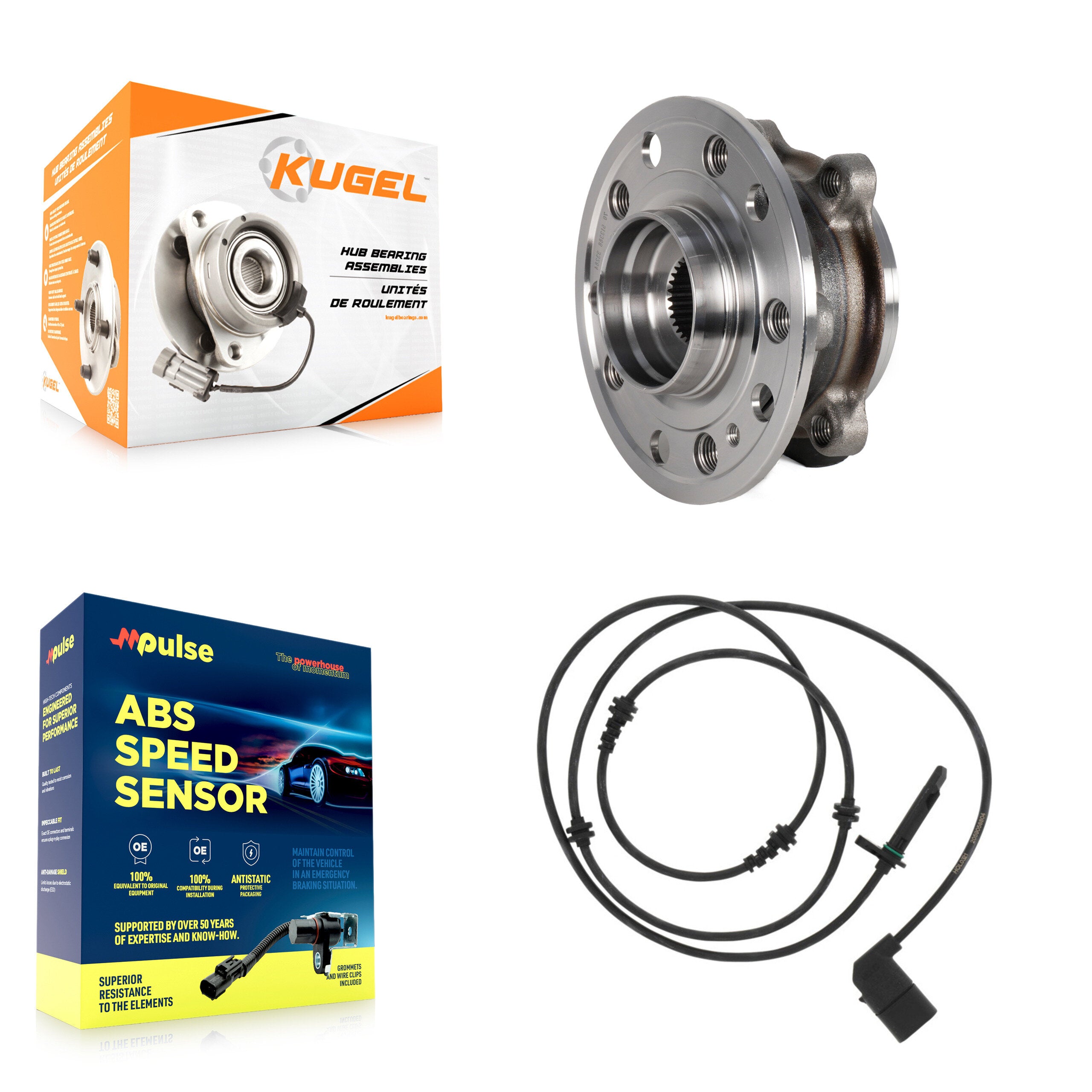 Front Wheel Hub Bearing And ABS Sensor Kit For Mercedes-Benz C300 C400 with Harness K7S-102552