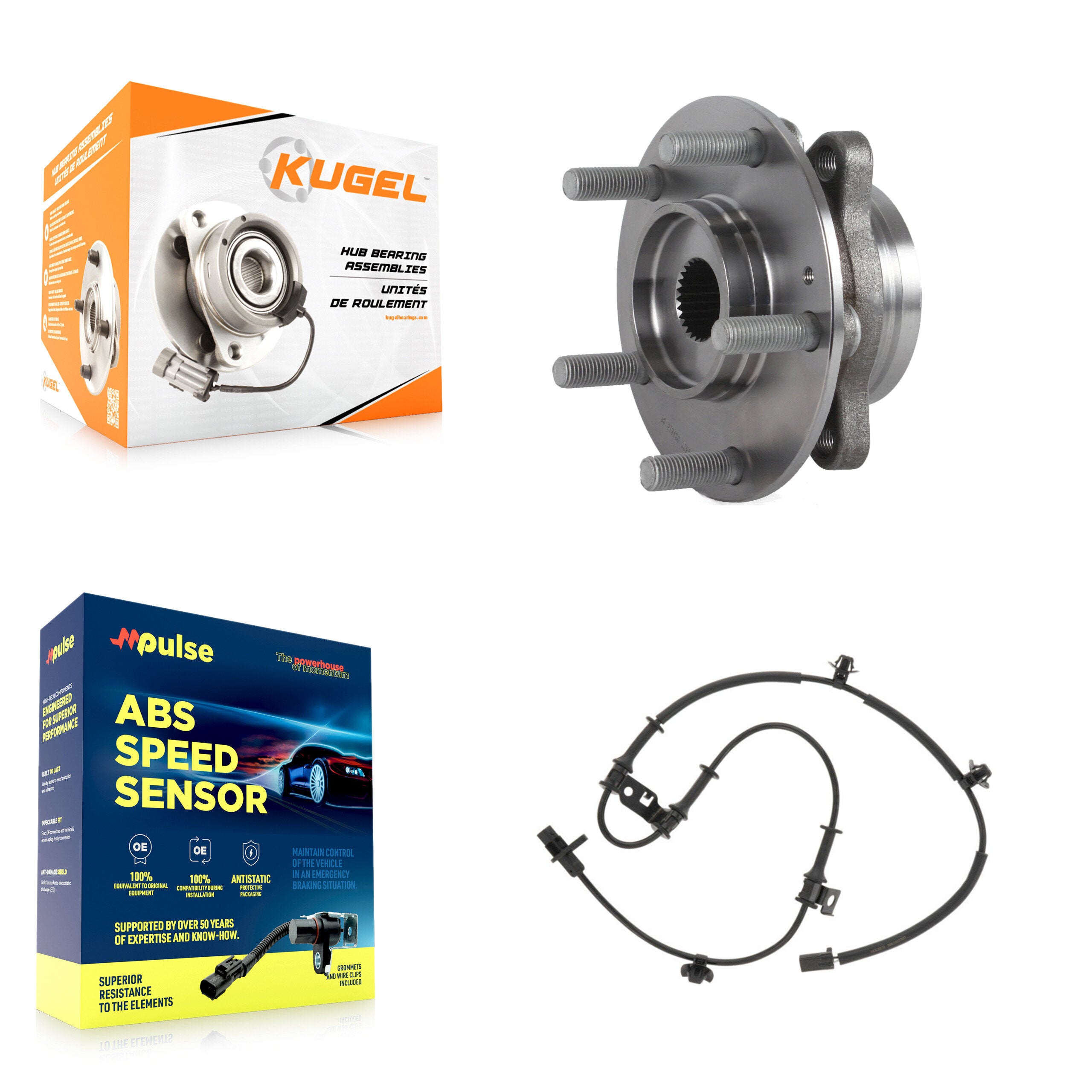 Front Wheel Hub Bearing ABS Sensor Kit For 2017 Hyundai Elantra GT 2.0L with 4-Wheel K7S-102565