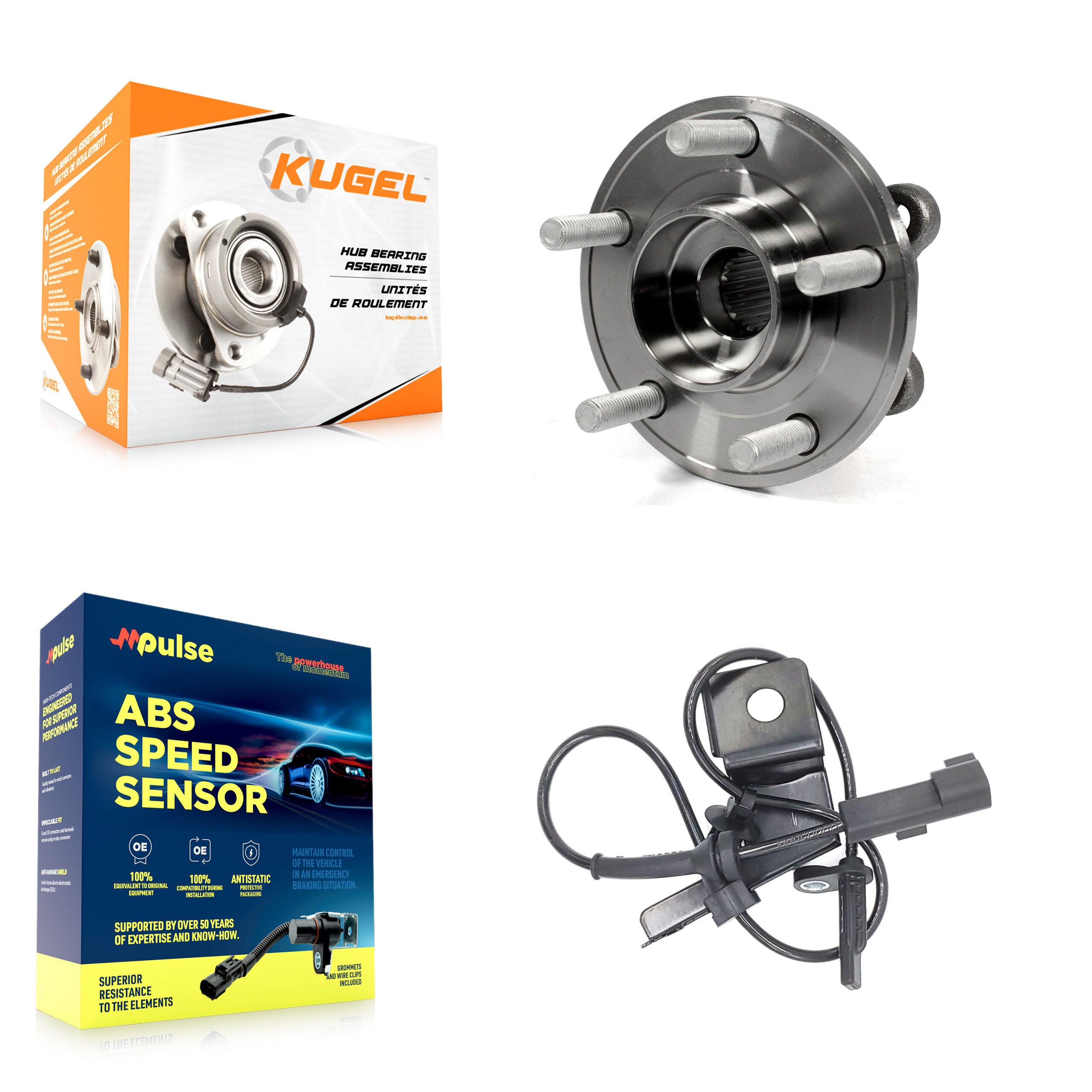 Front Wheel Hub Bearing & Sensor Kit For Ford Fusion Lincoln MKZ Police Responder Hybrid K7S-102570