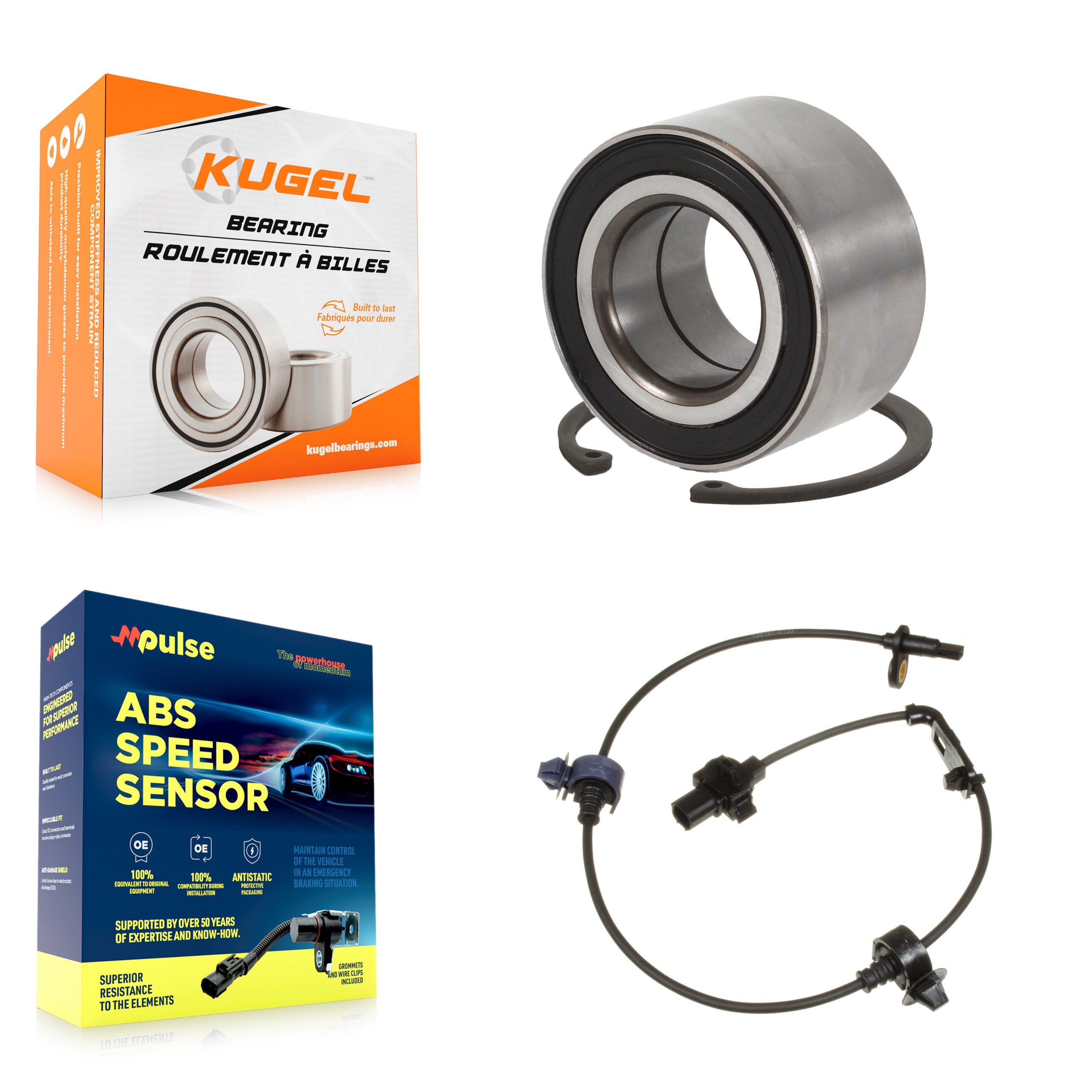 Front Wheel Bearing & Sensor Kit For 2007-2008 Honda Civic 4 doors with 2.0L Harness K7S-102710