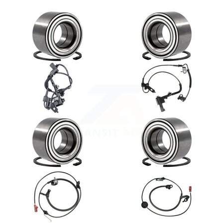 Front Rear Wheel Bearing & ABS Sensor Kit (8Pc) For Ford Fusion Lincoln MKZ Mercury Milan K7S-102785