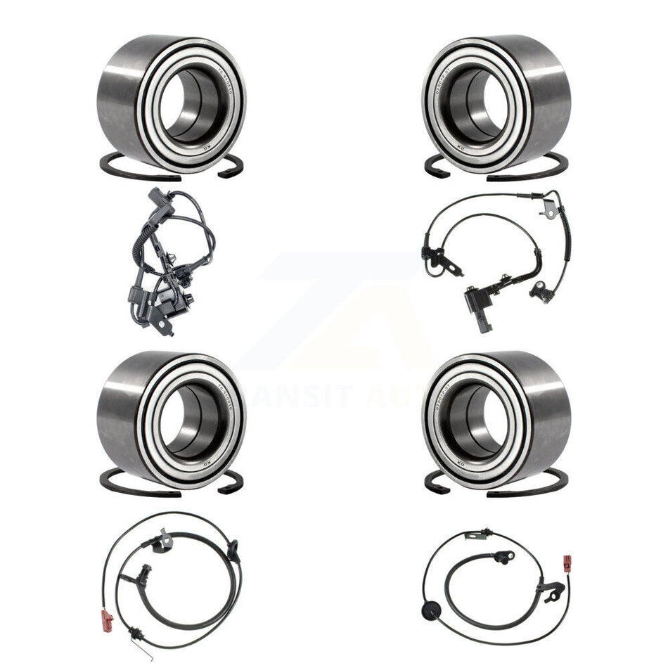 Front Rear Wheel Bearing & ABS Sensor Kit (8Pc) For Ford Fusion Lincoln MKZ Mercury Milan K7S-102785