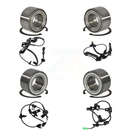 Front Rear Wheel Bearing And ABS Sensor Kit (8Pc) For Ford Escape Mercury Mariner K7S-102793
