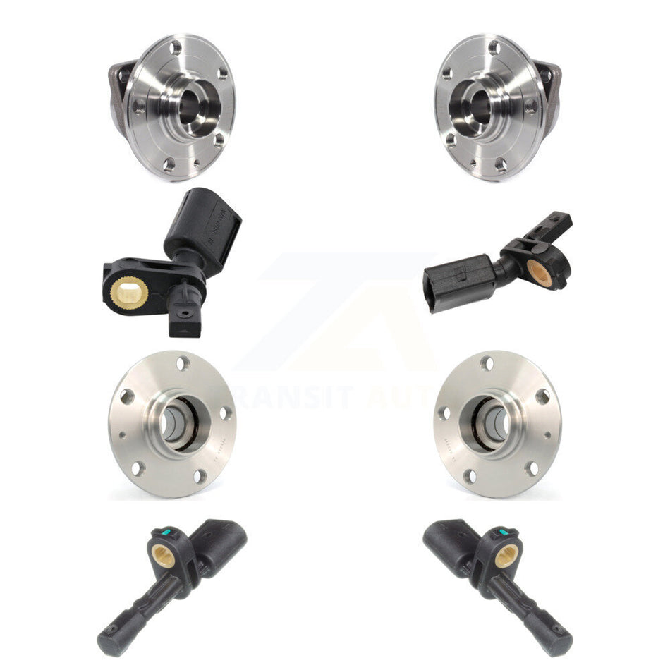 Front Rear Wheel Hub Bearing And ABS Sensor Kit (8Pc) For Volkswagen Golf SportWagen K7S-102799