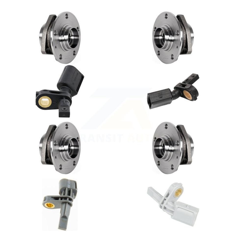 Front Rear Wheel Hub Bearing And ABS Sensor Kit (8Pc) For 2018 Audi A3 Quattro S3 K7S-102800