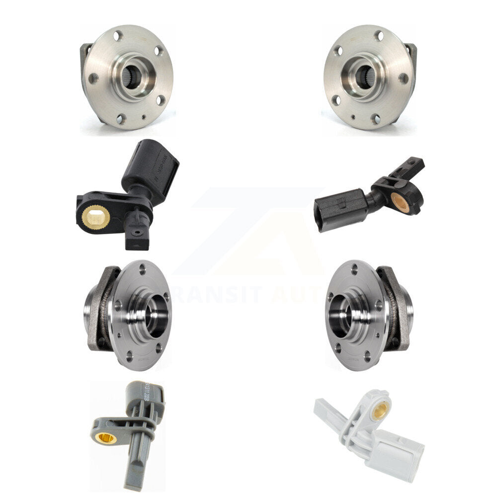 Front Rear Wheel Hub Bearing ABS Sensor Kit (8Pc) For Volkswagen Golf SportWagen Alltrack K7S-102805
