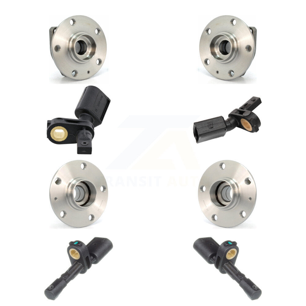 Front Rear Wheel Hub Bearing And ABS Sensor Kit (8Pc) For Volkswagen Golf SportWagen K7S-102807