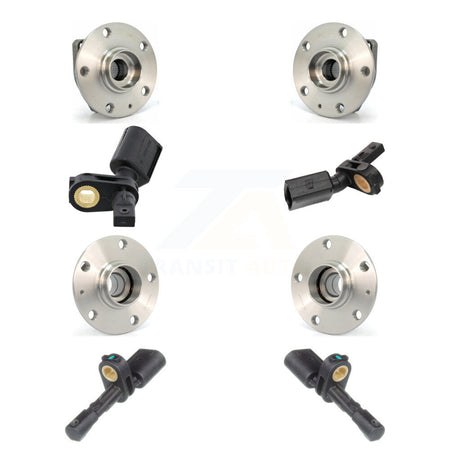 Front Rear Wheel Hub Bearing And ABS Sensor Kit (8Pc) For Volkswagen Golf SportWagen K7S-102807