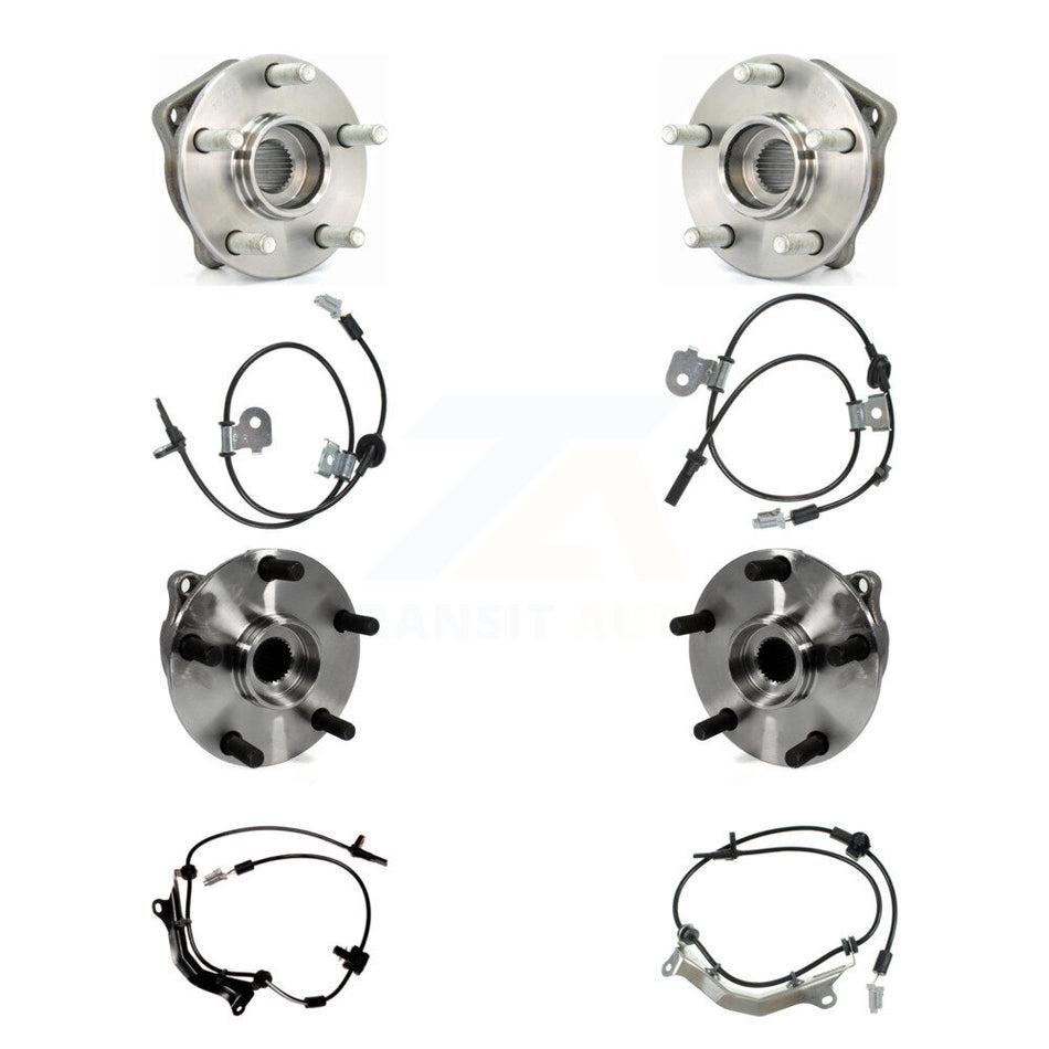 Front Rear Wheel Hub Bearing And ABS Sensor Kit (8Pc) For Subaru Impreza K7S-102813