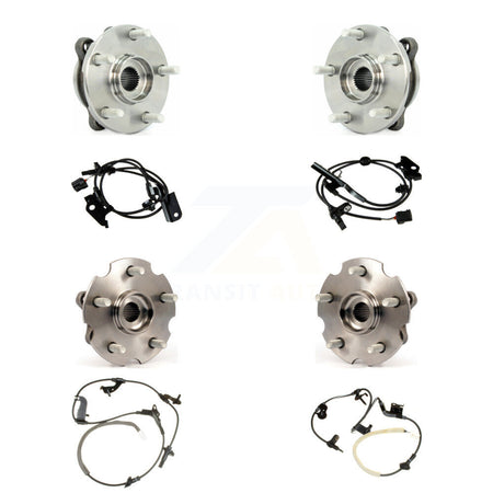 Front Rear Wheel Hub Bearing & Sensor Kit (8Pc) For Toyota RAV4 4WD with 3.5L 4-Wheel ABS K7S-102821