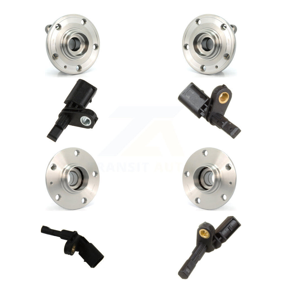 Front Rear Wheel Hub Bearing And ABS Sensor Kit (8Pc) For Volkswagen Beetle Audi A3 K7S-102840