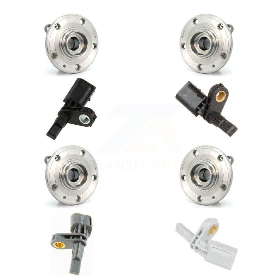 Front Rear Wheel Hub Bearing And ABS Sensor Kit (8Pc) For Audi Q3 Quattro Volkswagen CC K7S-102853