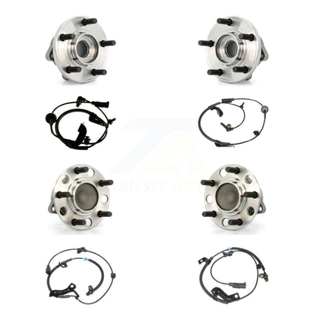 Front Rear Wheel Hub Bearing And ABS Sensor Kit (8Pc) For 2009 Dodge Caliber with Harness K7S-102867