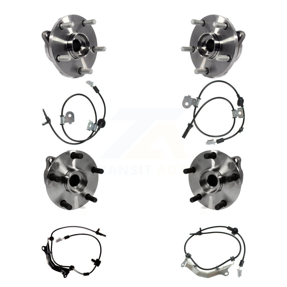 Front Rear Wheel Hub Bearing And ABS Sensor Kit (8Pc) For Subaru Impreza K7S-102882