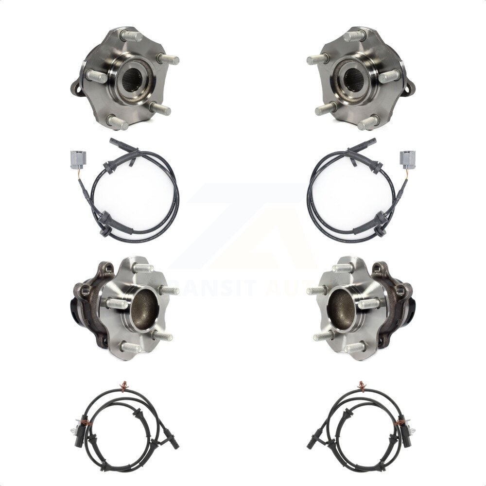 Front Rear Wheel Hub Bearing & Sensor Kit For 2017 Nissan Rogue FWD with 2.5L 4-Wheel ABS K7S-102918