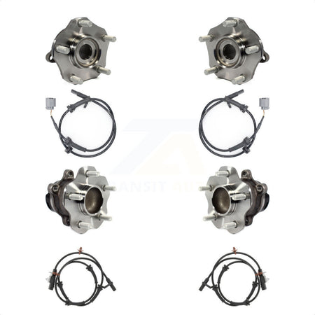 Front Rear Wheel Hub Bearing & Sensor Kit For 2017 Nissan Rogue FWD with 2.5L 4-Wheel ABS K7S-102918