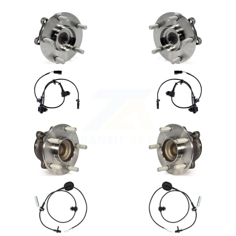 Front Rear Wheel Hub Bearing & Sensor Kit For Mazda 6 2.5L with 4-Wheel ABS Harness K7S-102920
