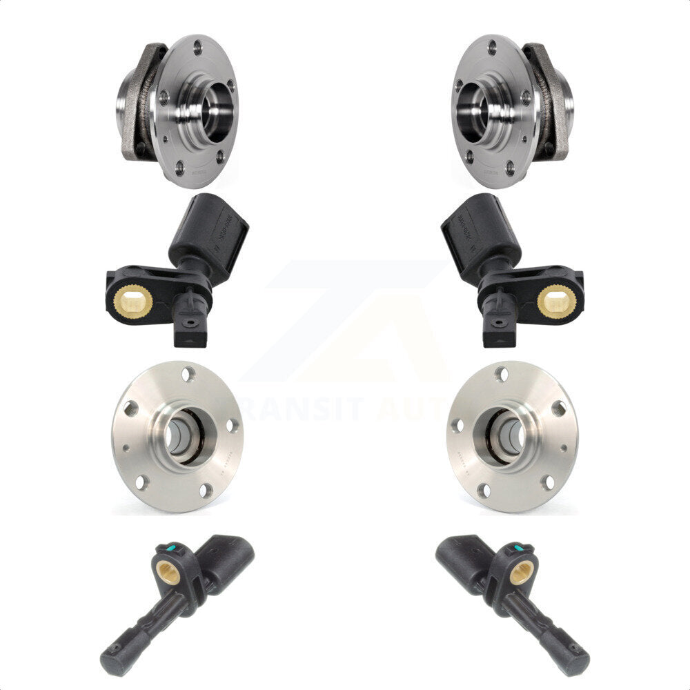 Front Rear Wheel Hub Bearing & Sensor Kit For 15-16 Audi A3 With 80mm Pilot Diameter K7S-102921