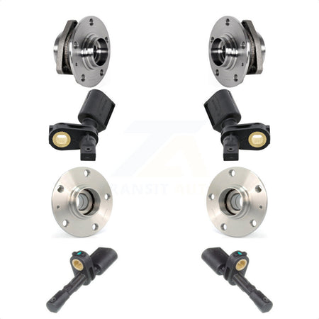 Front Rear Wheel Hub Bearing & Sensor Kit For 15-16 Audi A3 With 80mm Pilot Diameter K7S-102921