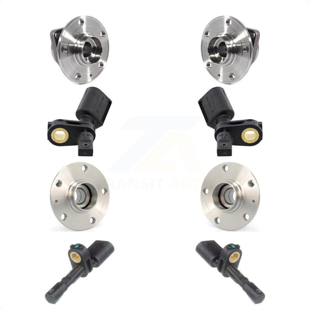 Front Rear Wheel Hub Bearing & Sensor Kit For 15-16 Audi A3 With 85mm Pilot Diameter K7S-102922