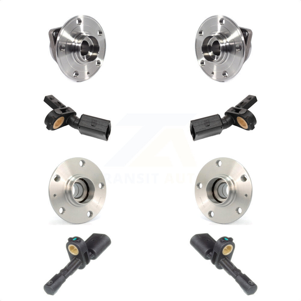 Front Rear Wheel Hub Bearing And ABS Sensor Kit For 2015-2016 Volkswagen GTI K7S-102923