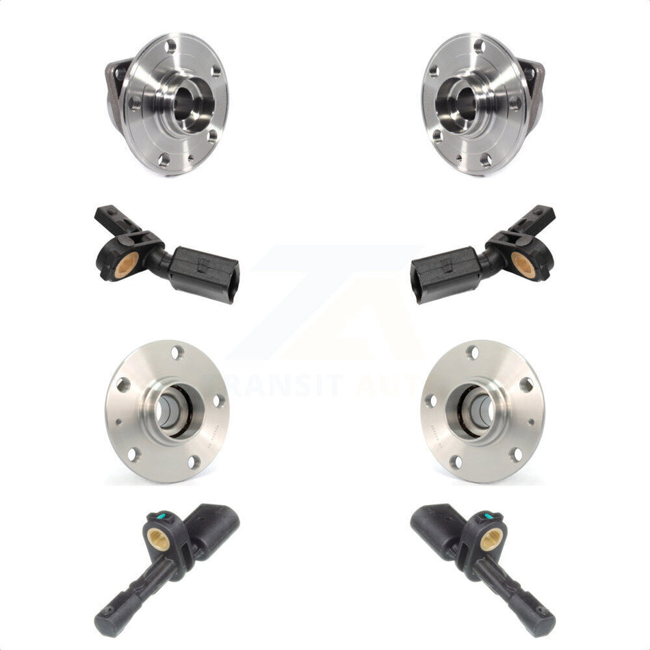 Front Rear Wheel Hub Bearing And ABS Sensor Kit For 2015-2016 Volkswagen GTI K7S-102923