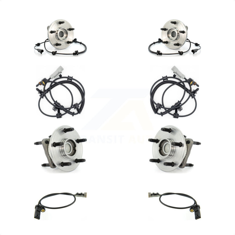 Front Rear Wheel Hub Bearing And Extra ABS Sensor Kit For Jeep Grand Cherokee Commander K7S-102924