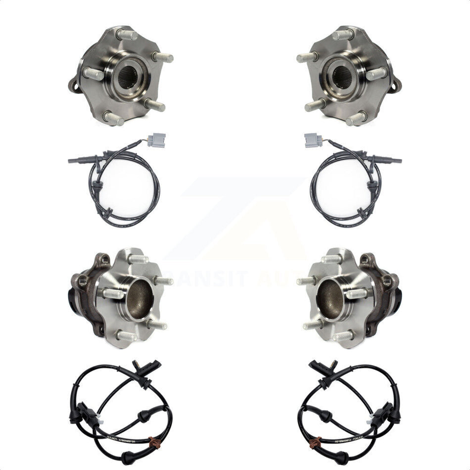 Front Rear Wheel Hub Bearing Sensor Kit For Nissan Rogue FWD with 4-Wheel ABS Built in US K7S-102931