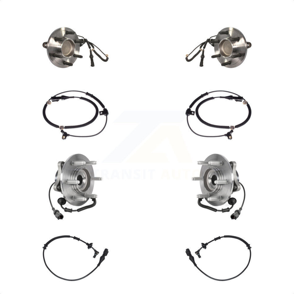 Front Rear Wheel Hub Bearing & Extra ABS Sensor Kit For Ford Expedition Lincoln Navigator K7S-102934