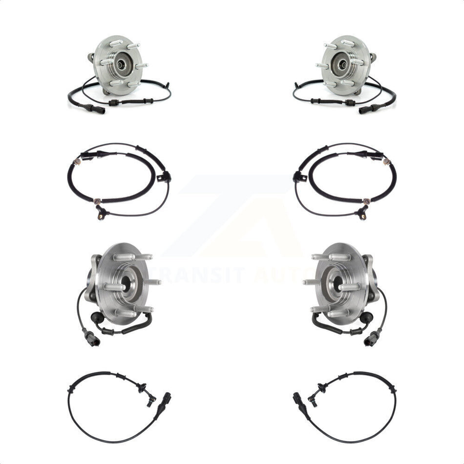 Front Rear Wheel Hub Bearing & Extra ABS Sensor Kit For Ford Expedition Lincoln Navigator K7S-102935