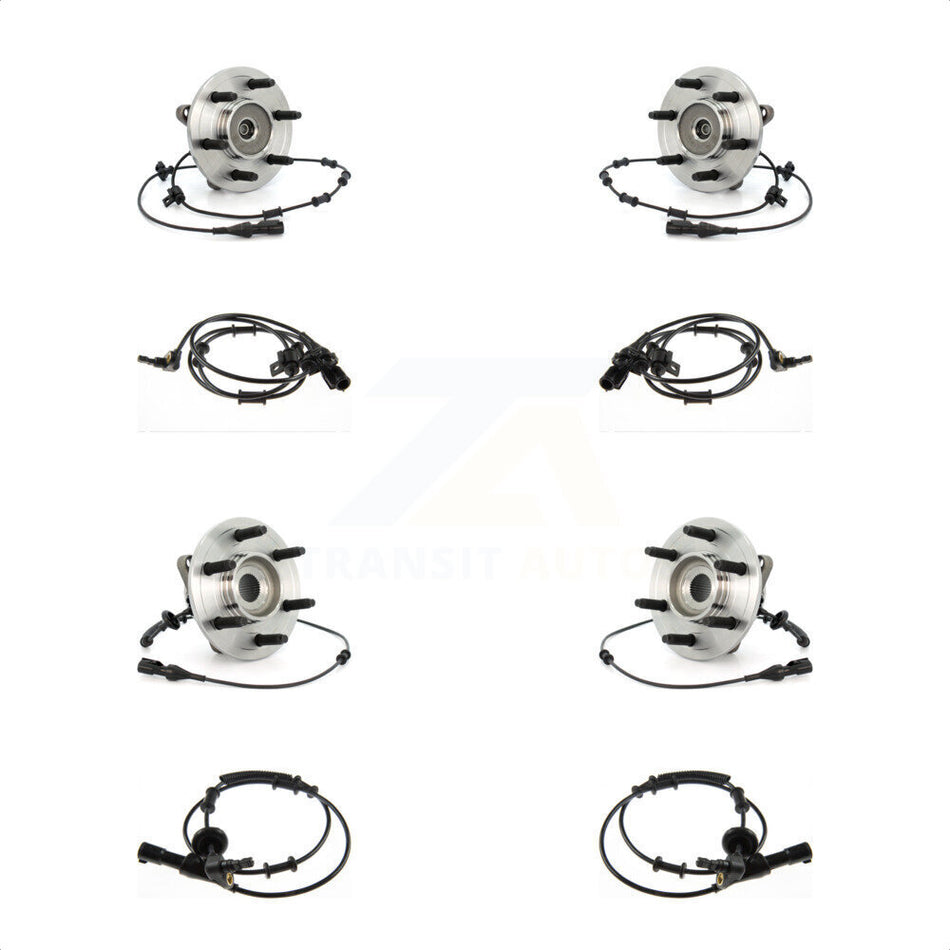 Front Rear Wheel Hub Bearing & Extra ABS Sensor Kit For Ford Expedition Lincoln Navigator K7S-102942