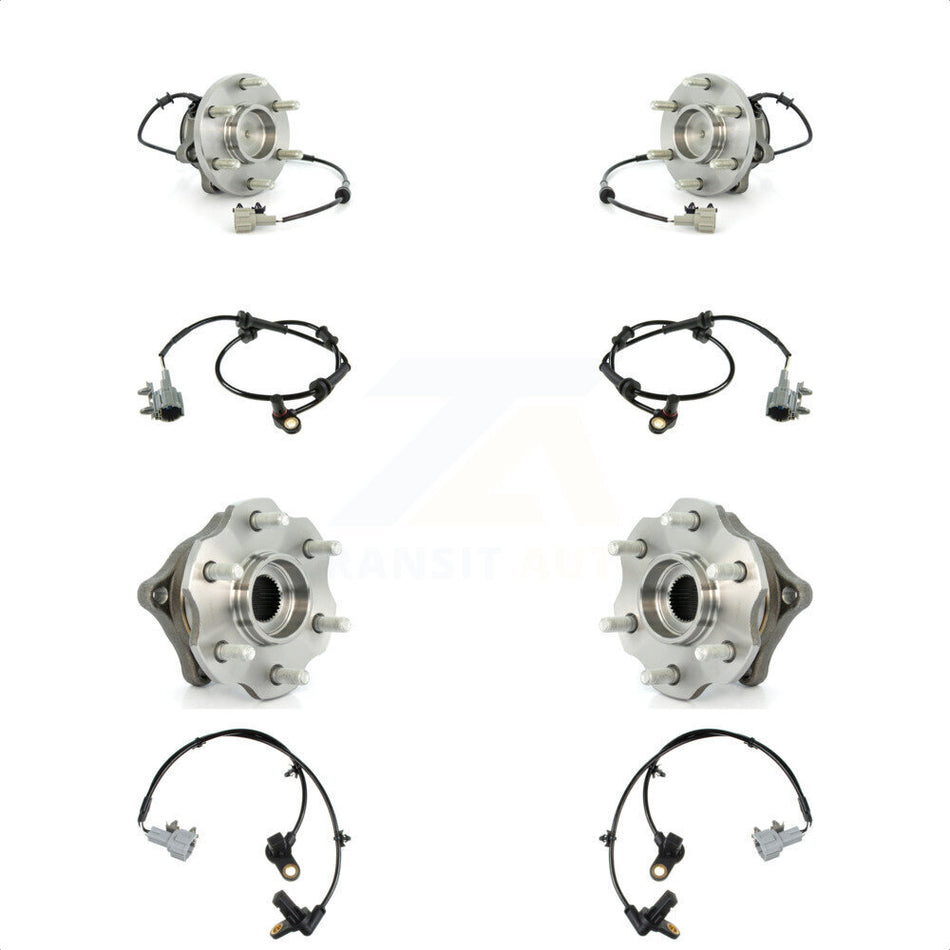 Front Rear Wheel Hub Bearing And Extra ABS Sensor Kit For Nissan Pathfinder with Harness K7S-102947