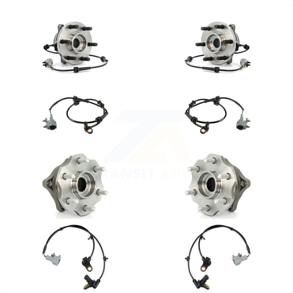 Front Rear Wheel Hub Bearing And Extra ABS Sensor Kit For Nissan Pathfinder with Harness K7S-102948