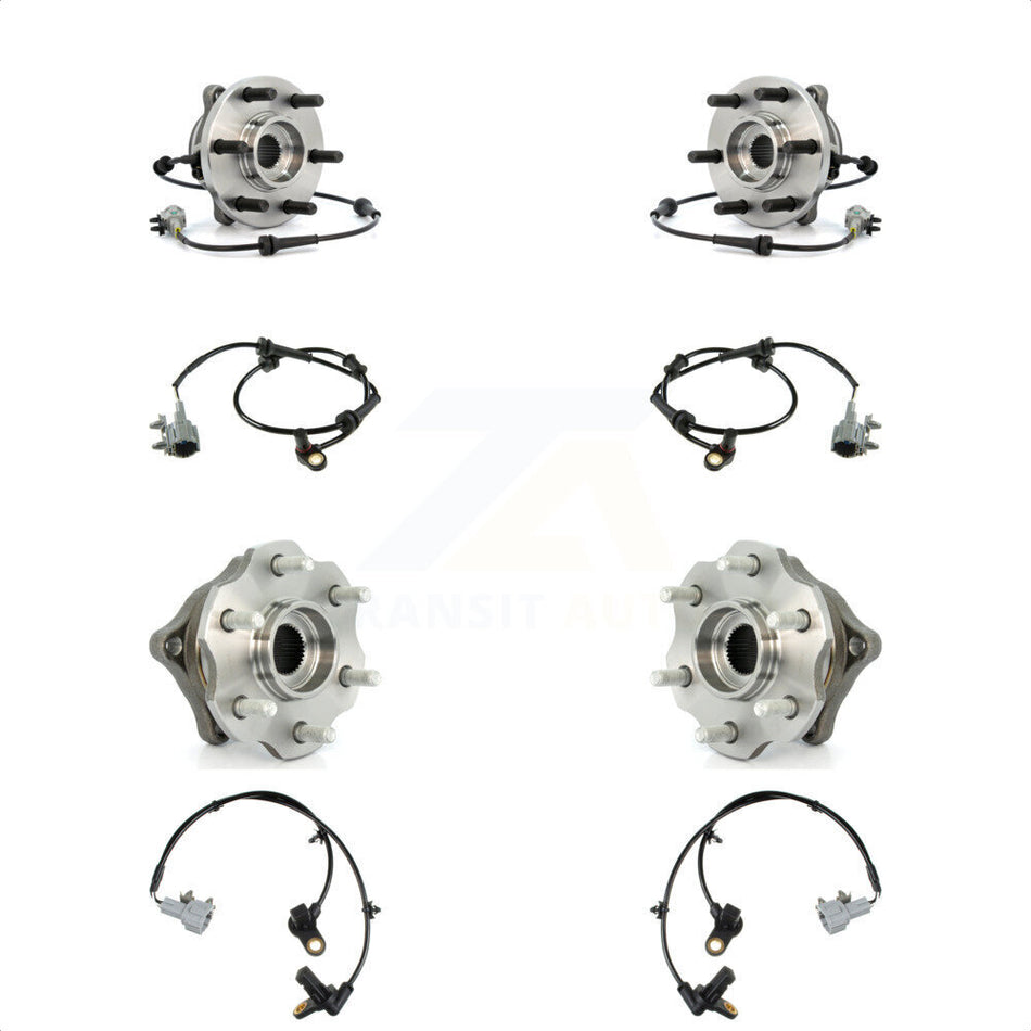 Front Rear Wheel Hub Bearing And Extra ABS Sensor Kit For Nissan Pathfinder with Harness K7S-102948