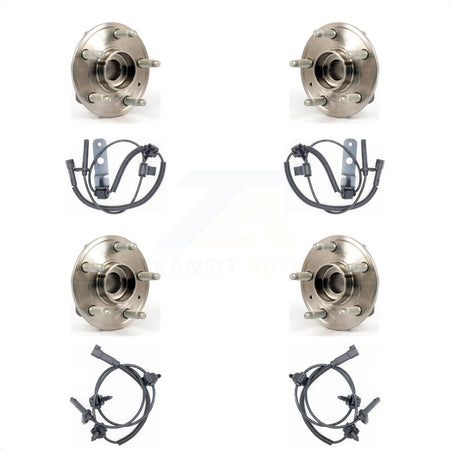 Front Rear Wheel Hub Bearing And ABS Sensor Kit For Cadillac CTS with Harness K7S-102951