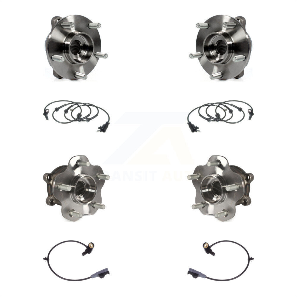 Front Rear Wheel Hub Bearing And ABS Sensor Kit For 2011 INFINITI FX35 AWD with Harness K7S-102952